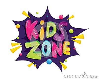 Kids zone banner template Vector Illustration