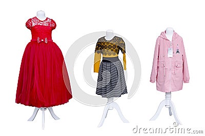 Kidswear on dummies Stock Photo