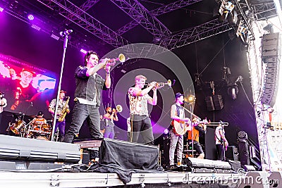 The Brasspop-Band Querbeat from Cologne Editorial Stock Photo