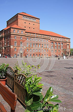 Kiel Opera house and Rathause Platz Stock Photo