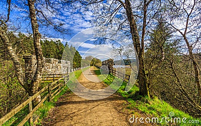 Kielder Viaduct footpath Stock Photo