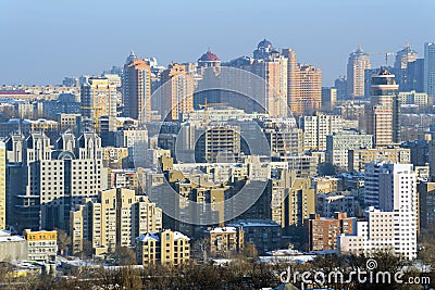 Kiev city at winter Stock Photo