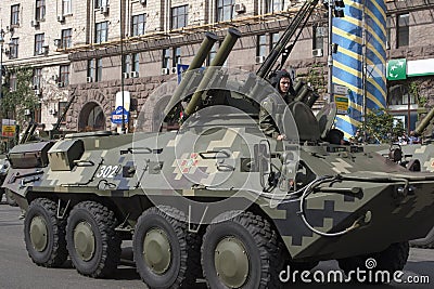 In Kiev on Khreshchatyk military parade Editorial Stock Photo