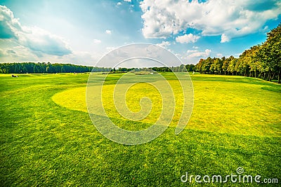 Kiev, Kiyv, Ukraine: the golf field in the Mezhyhirva Residence of former pro-russian President Viktor Yanukovych Stock Photo