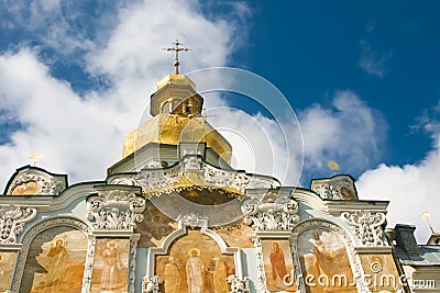 Kiev-Pecherskaya Laura. Beautiful Orthodox church Stock Photo