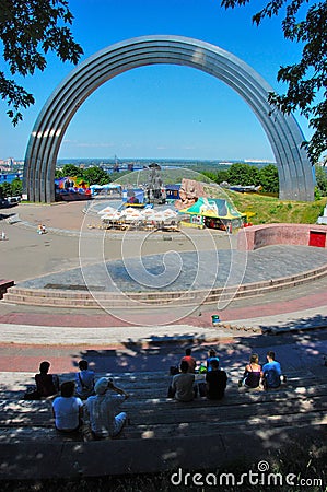 Kiev Peoples Friendship Arch, Ukraine Editorial Stock Photo