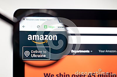 Kiev, Ukraine - april 5, 2019: Amazon website homepage. It is an American electronic commerce and cloud computing company. Amazon. Editorial Stock Photo