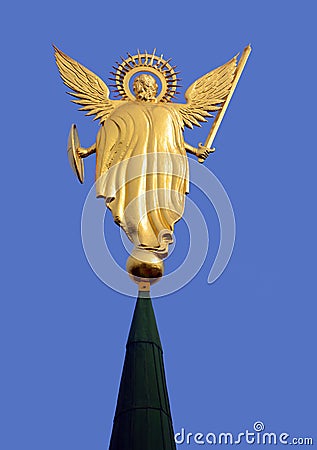 Archangel Michael Statue Entrance Saint Sophia Sofia Cathedral Spires Towe Editorial Stock Photo