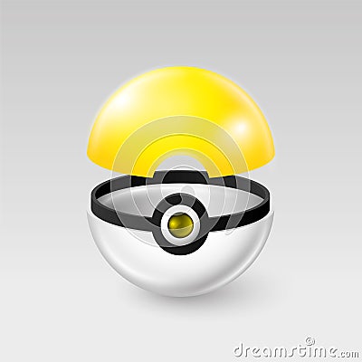 Kiev, Ukraine - 02 august, 2016: pokeball from PokemonGo Vector Illustration