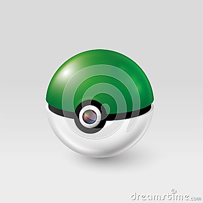 Kiev, Ukraine - 02 august, 2016: pokeball from PokemonGo Vector Illustration