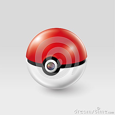 Kiev, Ukraine - 02 august, 2016: pokeball from PokemonGo Vector Illustration