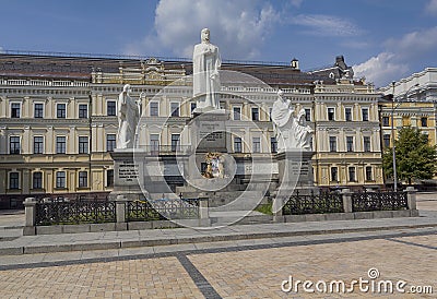 Kiev, Ukraine - August 21, 2018: Princess Olga Monument on Mykhailivska Square Stock Photo