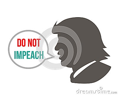 Kiev, Ukraine, December 19, 2019: Impeach U.S. President Donald Trump. Portrait of trump with the inscription impeachment Cartoon Illustration