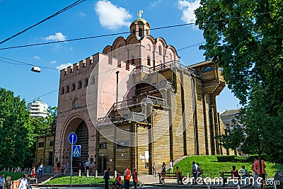 Kiev, Ukraine - July 30, 2016: Golden gate in Kiev, Ukraine Editorial Stock Photo