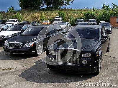 Kiev - Ukraine.12. June 2011. Maybach 62S and Rolls-Royce Phantom EW Editorial Stock Photo