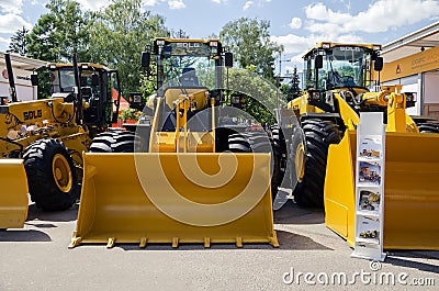 tractor presented at the XXX International Agro-Industrial Exhibition Editorial Stock Photo