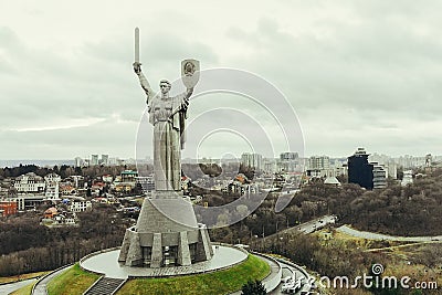 Kiev, Ukraine - March, 2019: The Famous Mother Motherland Monument Also Known as Rodina Mat on a Sky Stock Photo