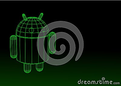 KIEV, UKRAINE - MAY 26, 2015: Android logotype on pc screen. Android - the operating system for smart phones, tablet computers, e- Vector Illustration