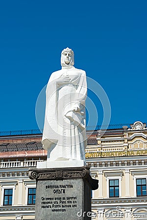 Monument to Princess Olga. a famous Historical site in Kiev, Ukraine Editorial Stock Photo
