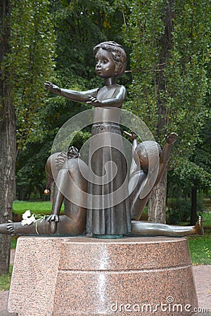 The memorial is dedicated to the innocent children who became victims of the Babi Yar massacre Editorial Stock Photo