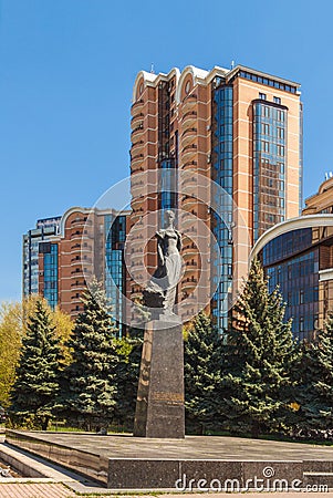 KIEV, Ukraine: monument to the outstanding Ukrainian poetess Les Editorial Stock Photo