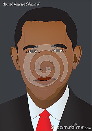 President Barack Hussein Obama II Vector Illustration