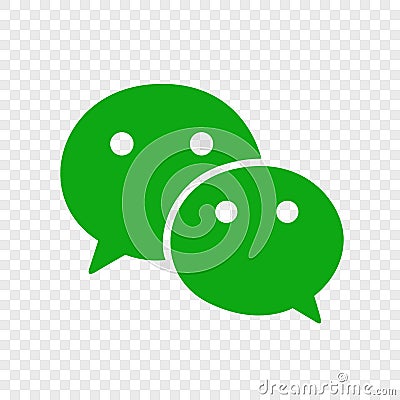 Kiev, Ukraine - October 10, 2020: Wechat - popular social media button icon, instant messenger logo of Wechat. Editorial vector Vector Illustration
