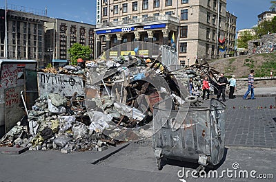 Kiev under occupation of catholic peasants from Western Ukraine Editorial Stock Photo