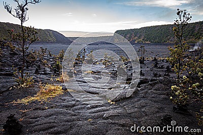 Kilauea Iki Trail in Hawaii Volcanoes National Park Stock Photo