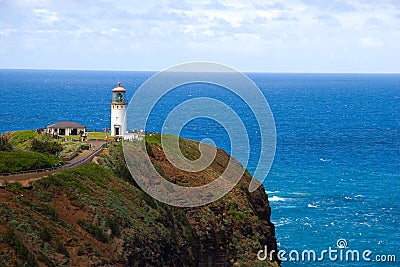 Kilauea Lighthouse In Kauai Stock Photo