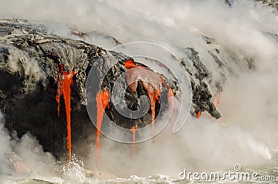 Kilauea Volcano Lava Flow Stock Photo