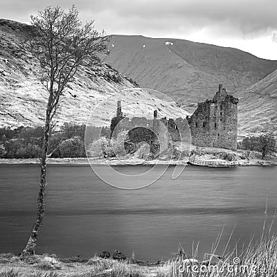 Kilchurn Castle in Scottland Stock Photo