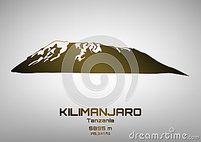 Vector illustration of bronze Mt. Kilimanjaro Vector Illustration