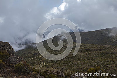 Kilimanjaro Machame Route Stock Photo