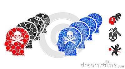 Kill All Humans Composition Icon of Circles Vector Illustration