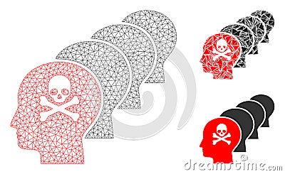 Kill All Humans Vector Mesh 2D Model and Triangle Mosaic Icon Vector Illustration