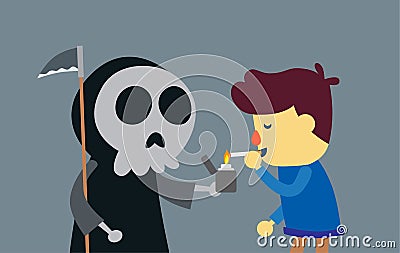 Kill man with smoking Vector Illustration