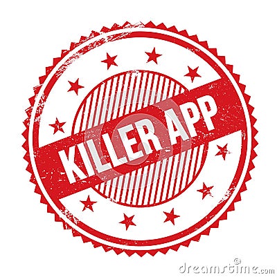 KILLER APP text written on red grungy round stamp Stock Photo