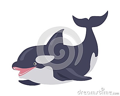 Killer Whale Cartoon Flat Vector Illustration Vector Illustration