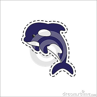 Killer whale. Vector illustration. Cartoon Illustration