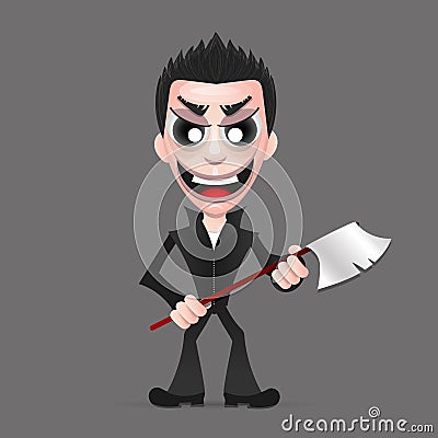 Killer wielding a axe Vector Illustration