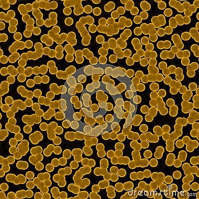 Killing dangerous orange yellow cells or virus spheres in dirty water. The microscopic world Stock Photo
