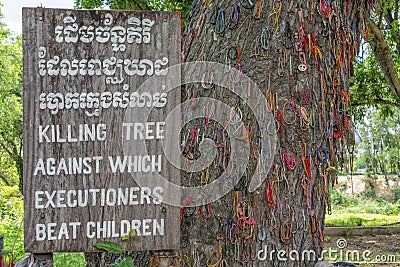 Killing tree, Killing fields, Cambodia Editorial Stock Photo