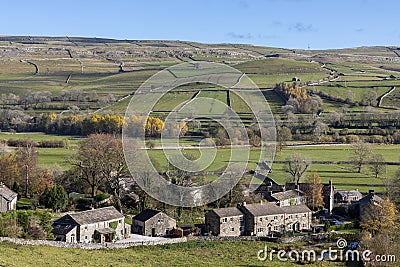 Kilnsey village in Wharfedale North Yorkshire Stock Photo