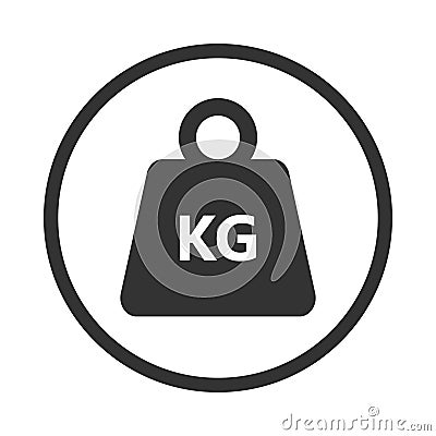 Kilogram weight in the circle graphic Icon Cartoon Illustration