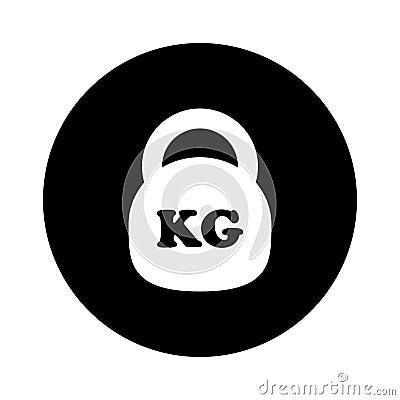 Kilogram weight graphic Icon. KG weight sign in the circle isolated on white background. Vector illustration Cartoon Illustration