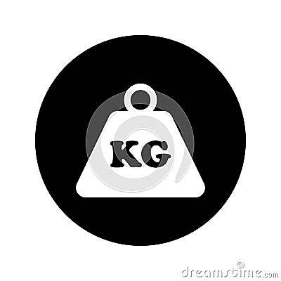 Kilogram weight graphic Icon. KG weight sign in the circle isolated on white background. Vector illustration Cartoon Illustration