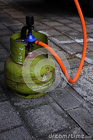 3 kilograms of "LPG" gas cylinder for the poor, Editorial Stock Photo