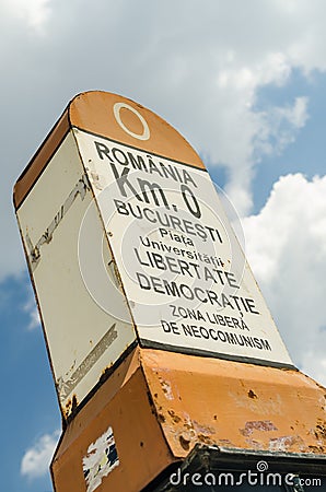 Kilometer Zero Of Freedom And Democracy Monument Editorial Stock Photo