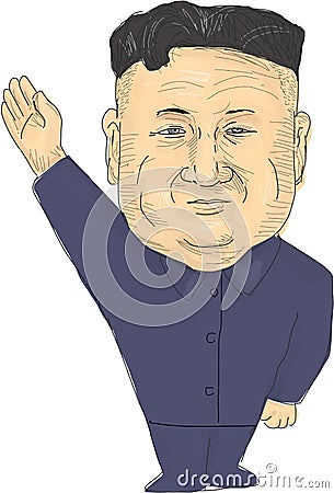 Kim Jong-Un Supreme Leader North Korea Cartoon Illustration